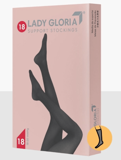 Preventivne kompresijske nogavice - 140den LADY GLORIA, dokolenke - slika 2