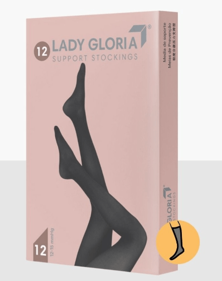 Preventivne kompresijske nogavice - 140den LADY GLORIA, dokolenke - slika 4