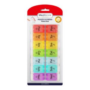 Tedenska posodica za tablete Mediblink PIANO DUO 2x/dan