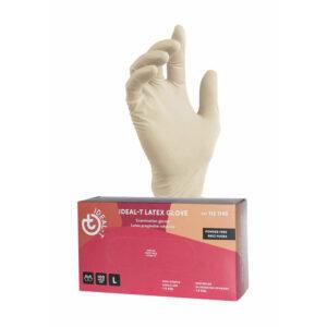 Nepudrane gladke rokavice iz latexa Ideal-T LATEX EXAM, 100kos